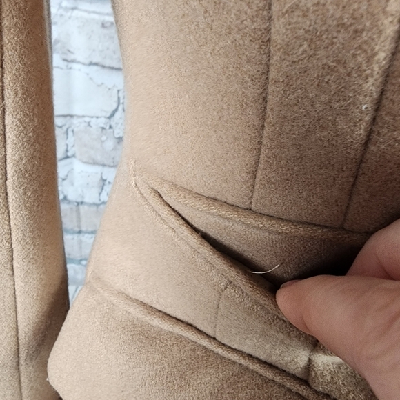 Jacob Wool Car Coat Tailored Single Breasted Camel Size XS - Picture 6 of 15